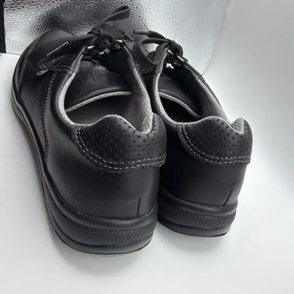SAS Sporty Lux Walking Shoes Sneakers Women's Size 10 S Black Leather Orthotic